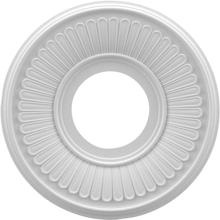 Ekena Millwork Berkshire Thermoformed PVC Ceiling Medallion (Fits Canopies up to 4 1/2"), 10"OD x 3 1/2"ID x 3/4"P CMP10BE